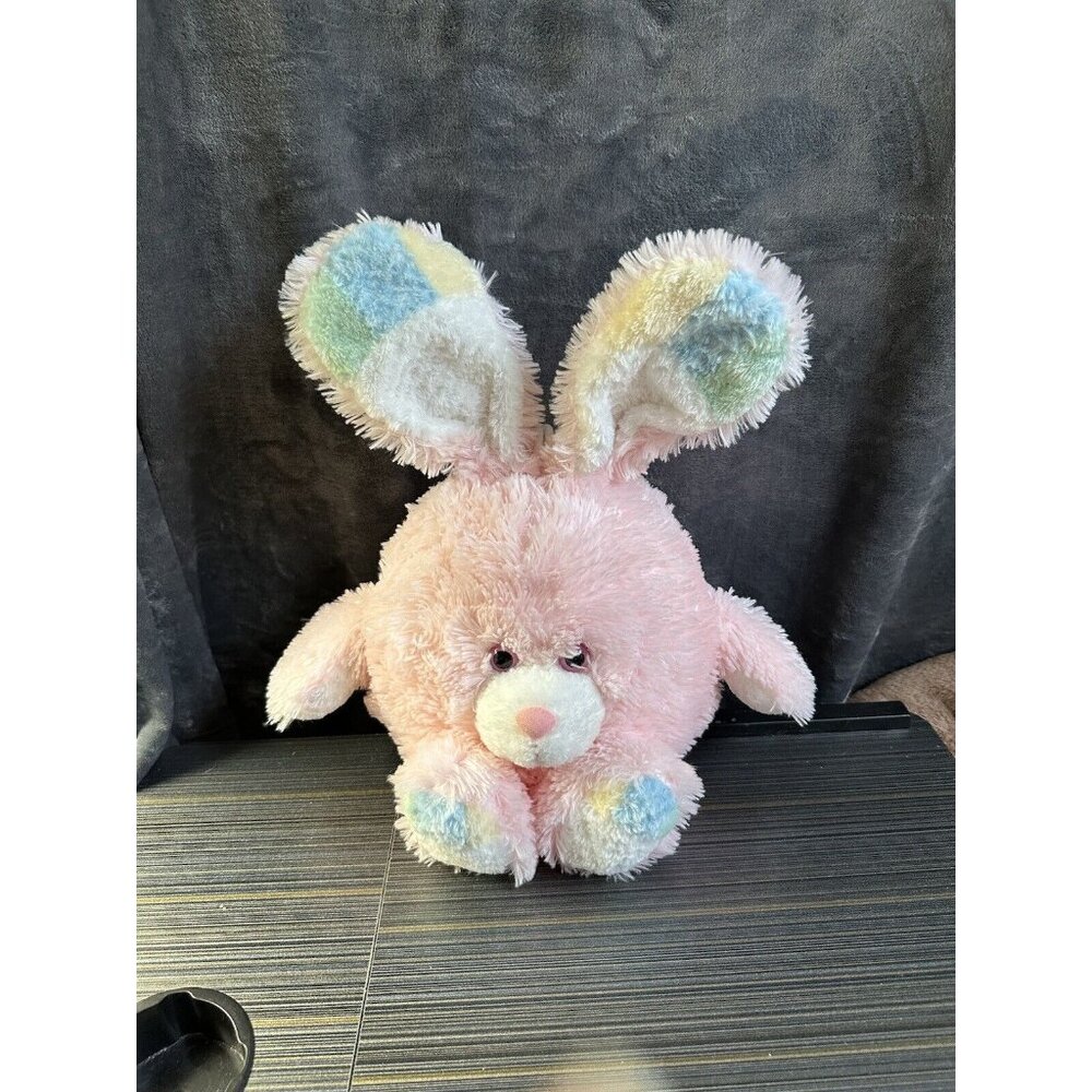 Carlton Cards Pink Hanging‎ Round Easter Bunny Rabbit Plush Stuffed Animal 17”